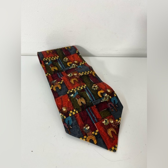Ermenegildo Zegna Golfer Necktie Golf ⛳️ Mens Neck Tie Vintage 90s 🏌️ - Picture 2 of 5